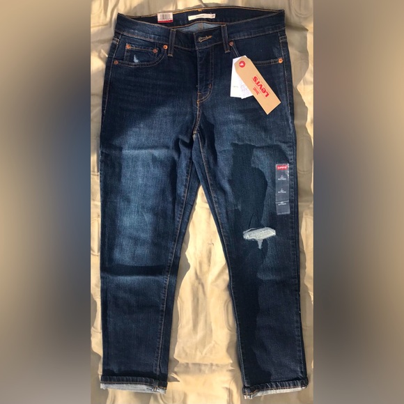 Levi's Denim - NWT Levi Strauss & Co. Dark Wash Distressed Boyfriend Jean - 4/W27
